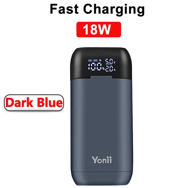 Caja Cargadora Power Bank 18650/21700, Carga Rápida QC3.0 18W