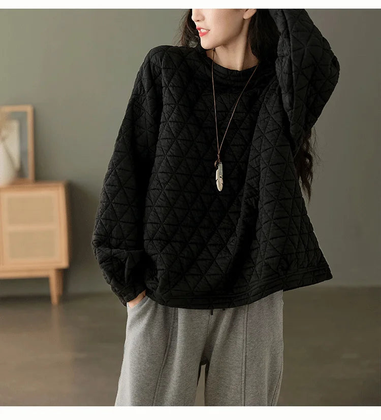 Amax luluE, ropa de moda de invierno para mujer, sudaderas con capucha holgadas e informales con diseño acolchado cálido, sudaderas clásicas de algodón de lujo para mujer
