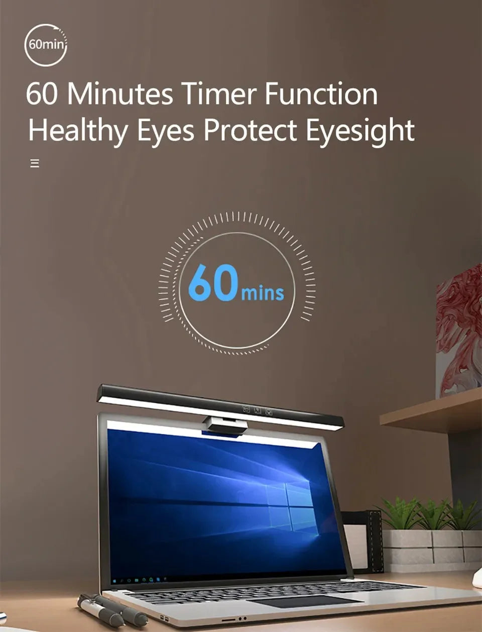 Lámpara de escritorio para el cuidado de los ojos, 50cm, LED, Monitor de ordenador, pantalla de PC, barra de luz, atenuación continua, lectura, lámpara de mesa colgante alimentada por USB