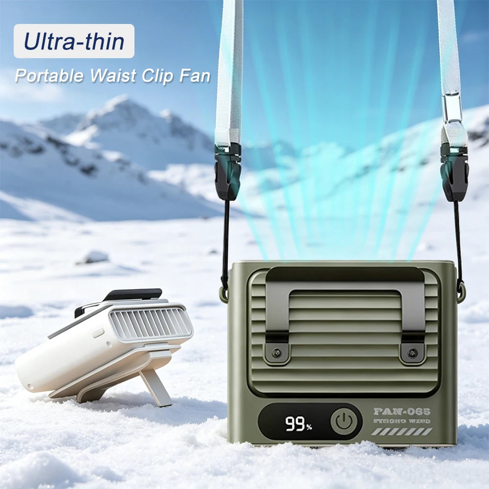 Ventilador portátil con clip 4000mAh, 5 velocidades, pantalla digital