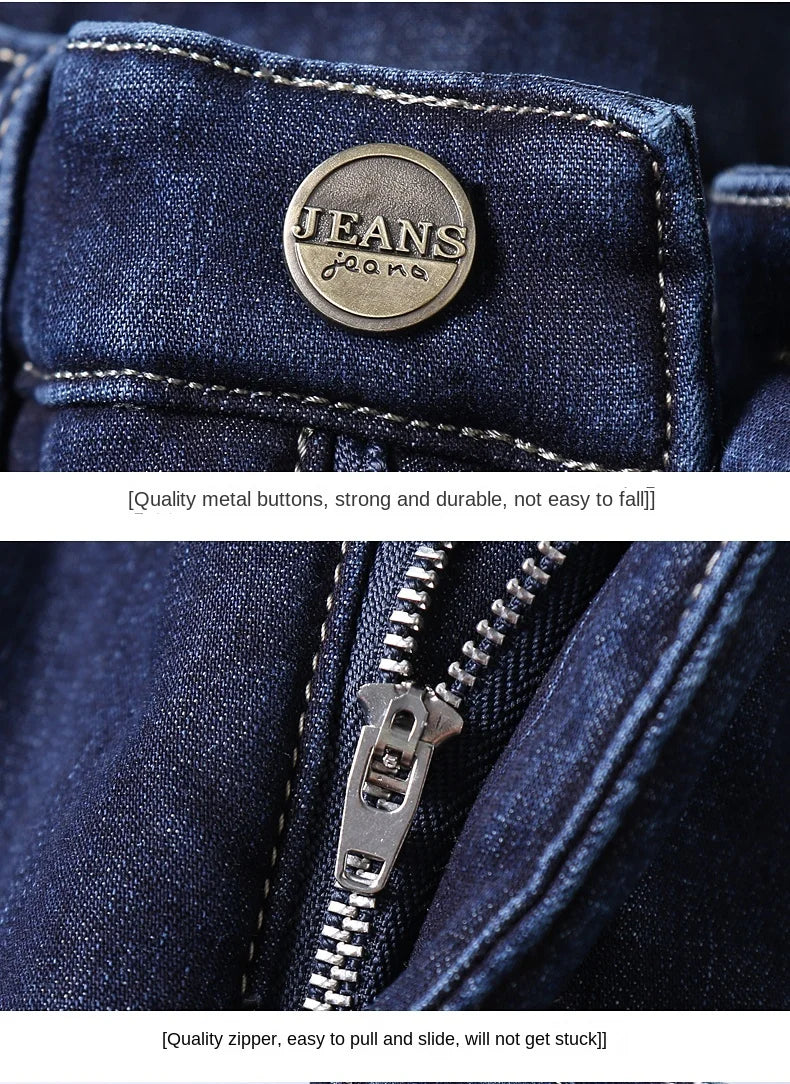 Pantalones Vaqueros Holgados para Hombre, Elásticos, con Forro Polar