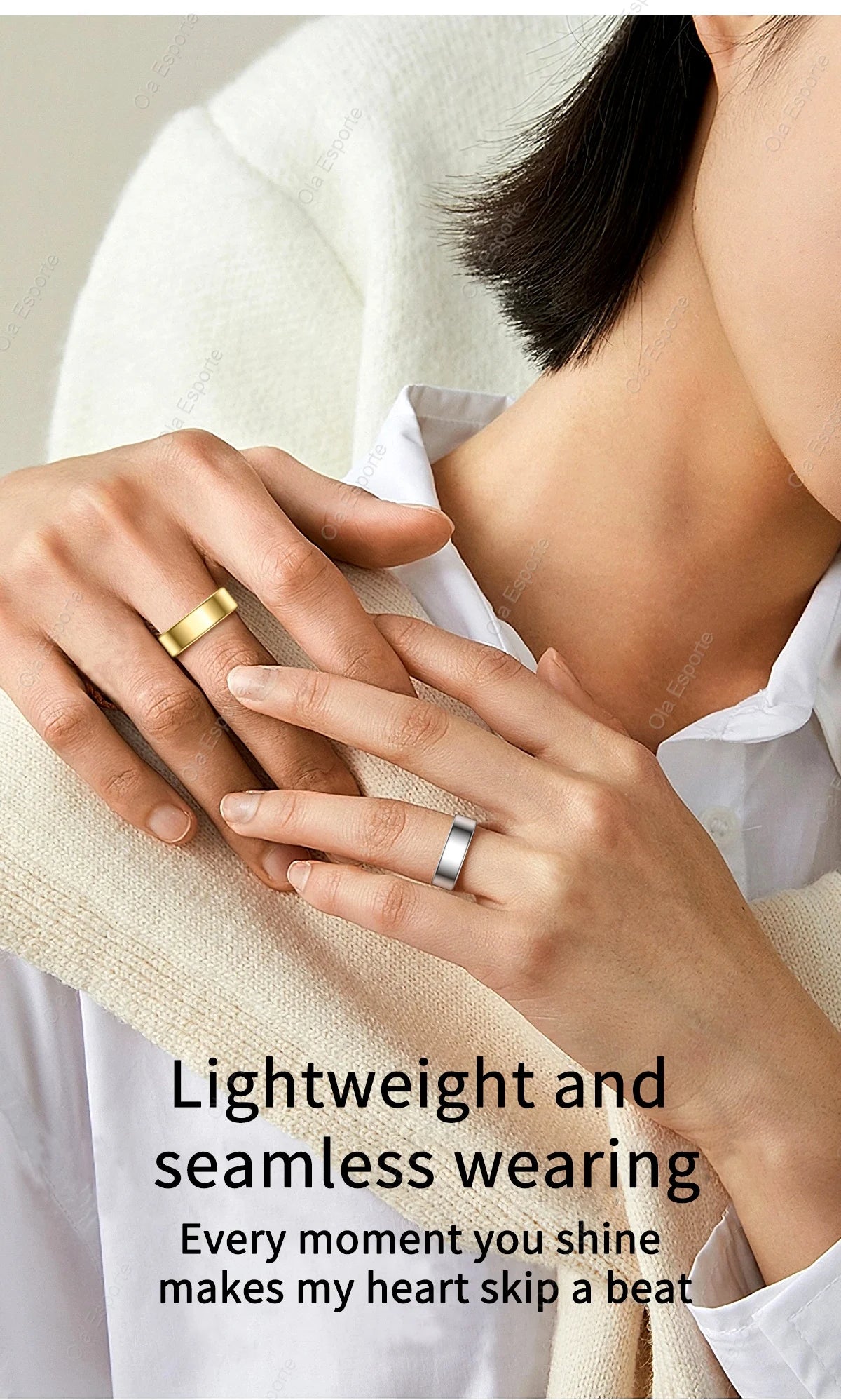 Anillo inteligente presión arterial monitoreo de salud del sueño modo multideporte smartring IP68 impermeable cuidado remoto hombres mujeres