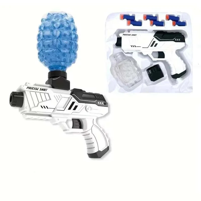 Blaster de bolas manual, pistola de juguete blasters de espuma de balas suaves, regalo genial (blanco y negro)