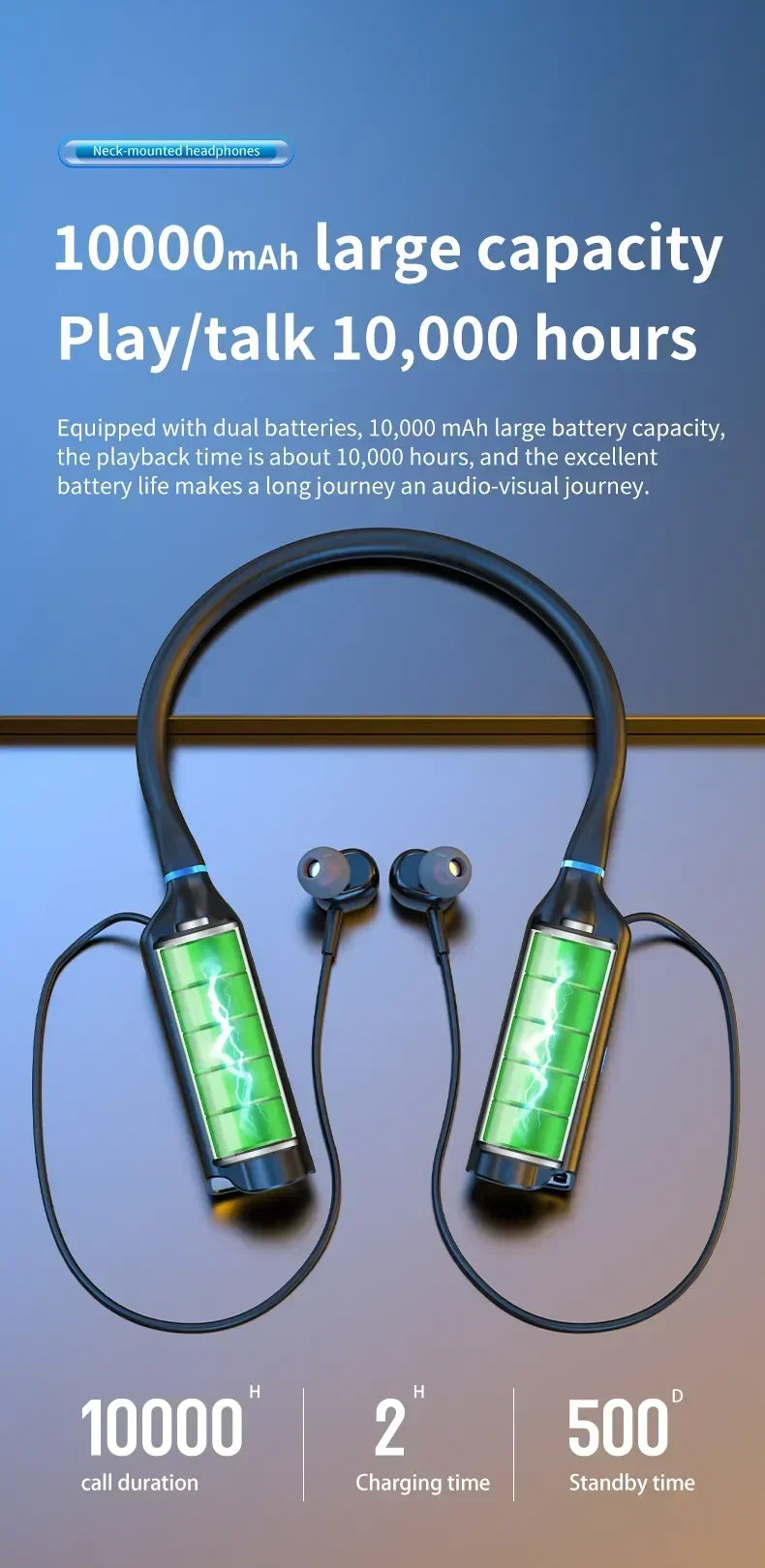 Auriculares Bluetooth Banda para el Cuello Deportivos
