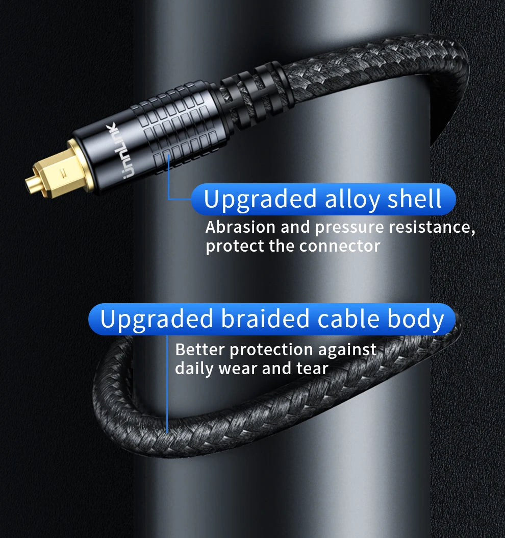 Unnlink SPDIF Cable de Audio óptico Digital HIFI 5,1 Toslink Cable para TV box PS4 altavoz Blu-ray Xbox 360 amplificador Subwoofer