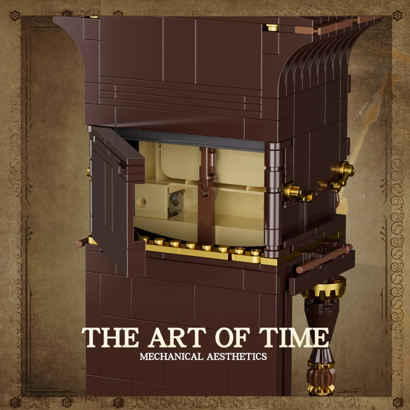 Relojes de bloques de construcción de estilo retro europeo simulados por JAKI, adorno de juguete para sala de estar, juguete educativo de construcción, regalo navideño.