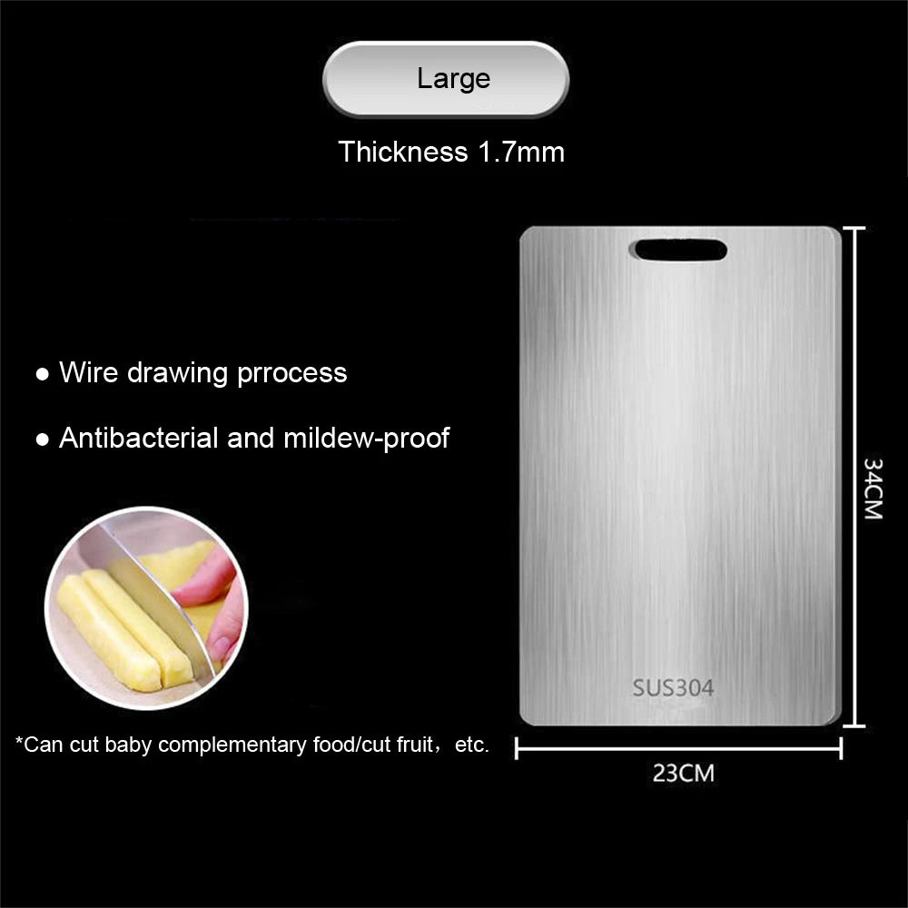 Panel de acero inoxidable 316 y tabla de cortar, cocina, hogar, tabla de cortar de doble cara gruesa, bloque para amasar masa