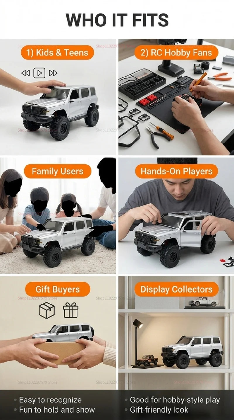 Crawler RC a escala 1/12 MN-300: camión todoterreno 4x4 con control remoto de 2,4 GHz. Modelo MN300 para niños y adultos, ideal como regalo para aficionados