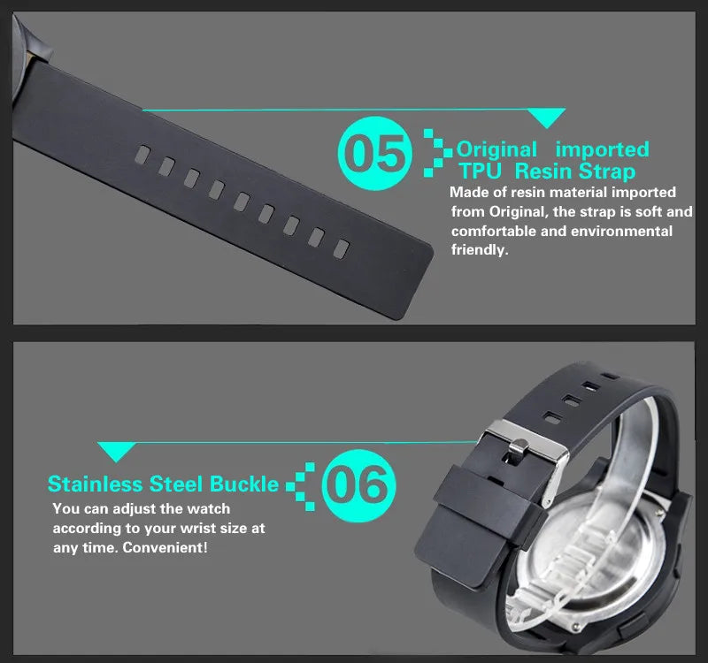 Reloj Digital para hombre, reloj deportivo para exteriores, reloj de pulsera militar multifunción resistente al agua, reloj electrónico automático para hombre