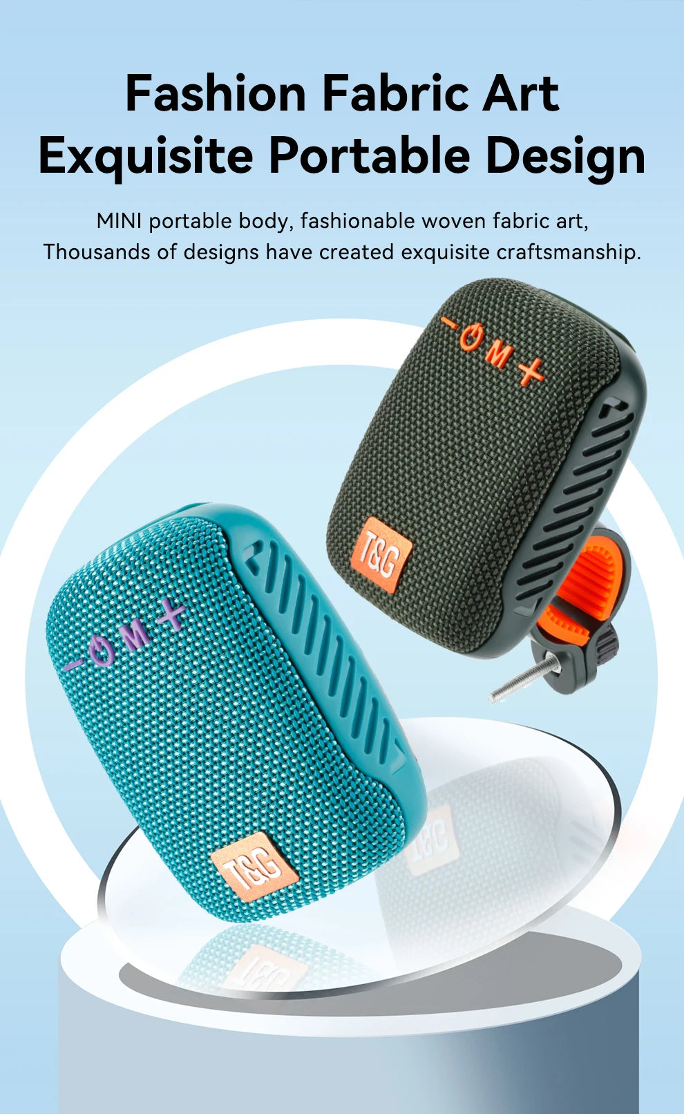 Altavoz Bluetooth inalámbrico para bicicleta, Mini Subwoofer portátil resistente al agua, Caja De Som, caja De sonido, música, Bocina, Coluna Blootooth