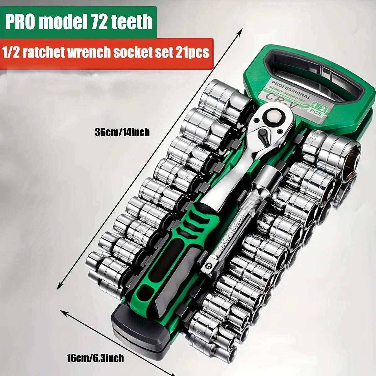 Juego de casquillos 72Drive 1/4 "-3/8"-1/2", llaves de trinquete, casquillos compactos para reparación de automóviles, herramienta mecánica para reparación de automóviles