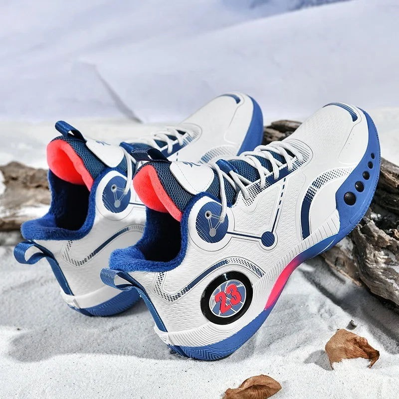Zapatillas deportivas de caña alta con forro de felpa y suela antideslizante