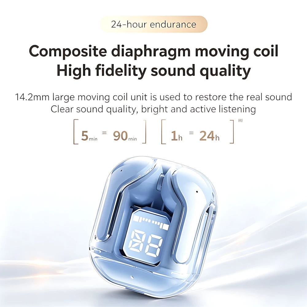 Auriculares Bluetooth Intrauditivos con Pantalla Digital LED Táctil, Larga Duración de Batería, Auriculares Deportivos, Llamadas HD, 0 Retraso, Auriculares Inalámbricos TWS