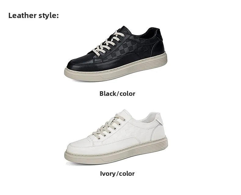 Zapatos Casuales de Cuero Genuino para Hombre - Suela Gruesa