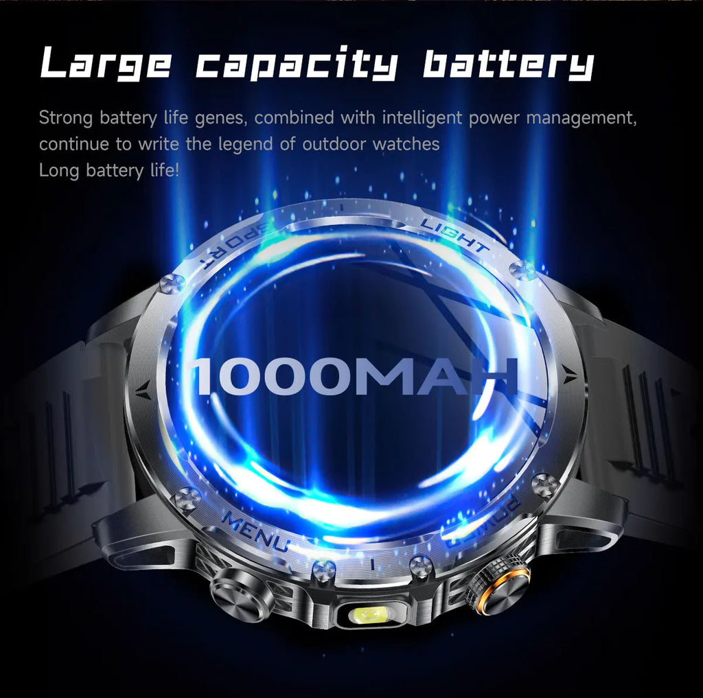 Reloj Inteligente Deportivo AMOLED con Batería 1000mAh, Brújula y GPS