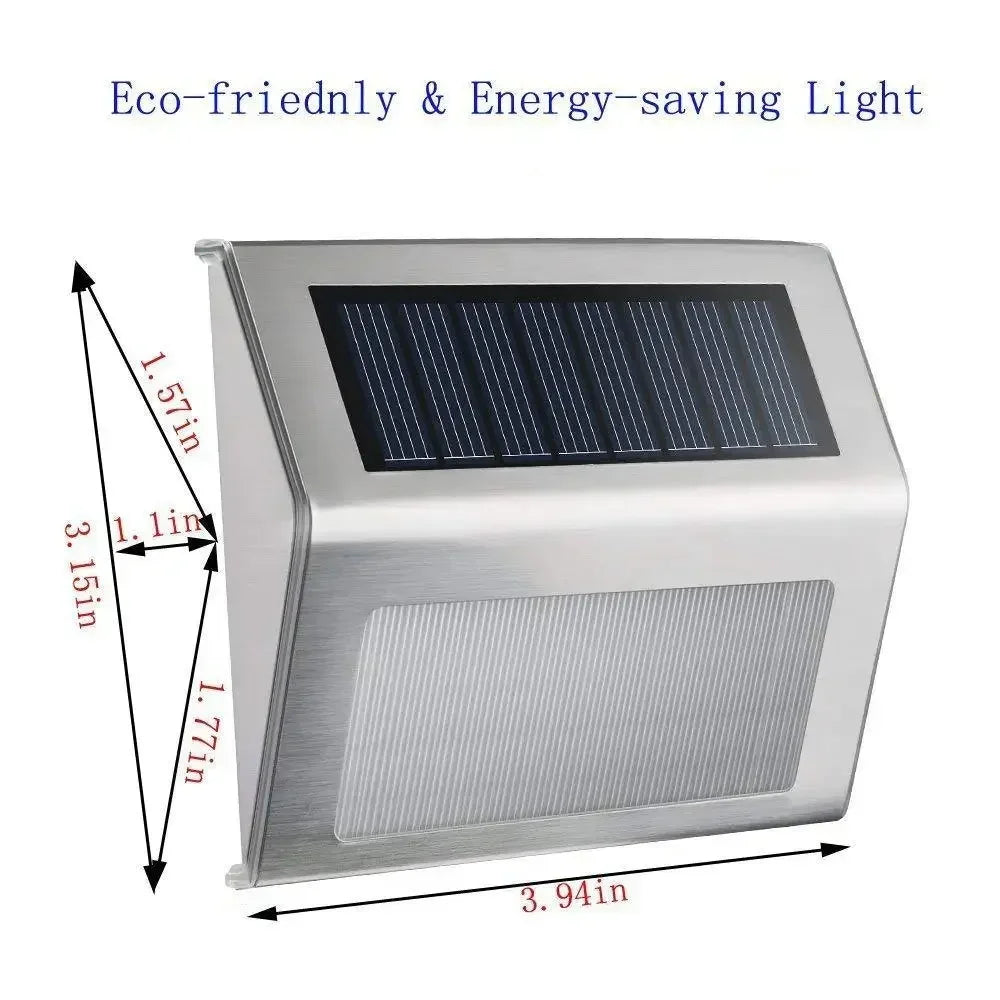 Luz de Paso Solar LED de Acero Inoxidable para Jardín