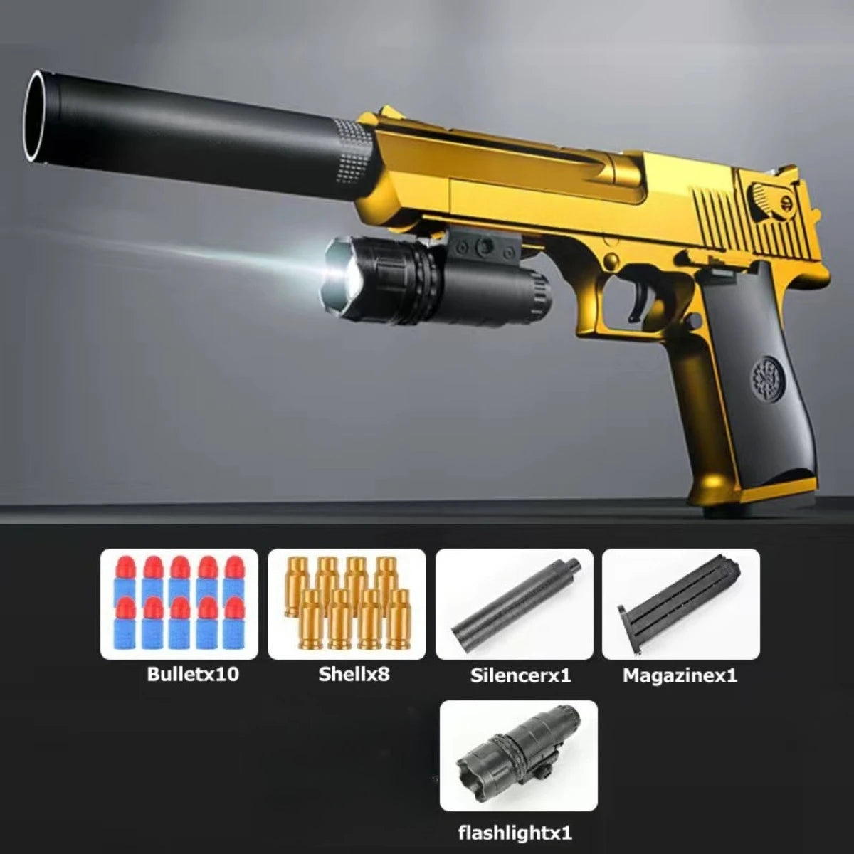 Pistola de juguete educativa 5S1, pistola de juguete con expulsión de cartuchos, pistola de balas blandas de espuma para niños, adultos, pistola de Airsoft, regalo de cumpleaños para niños