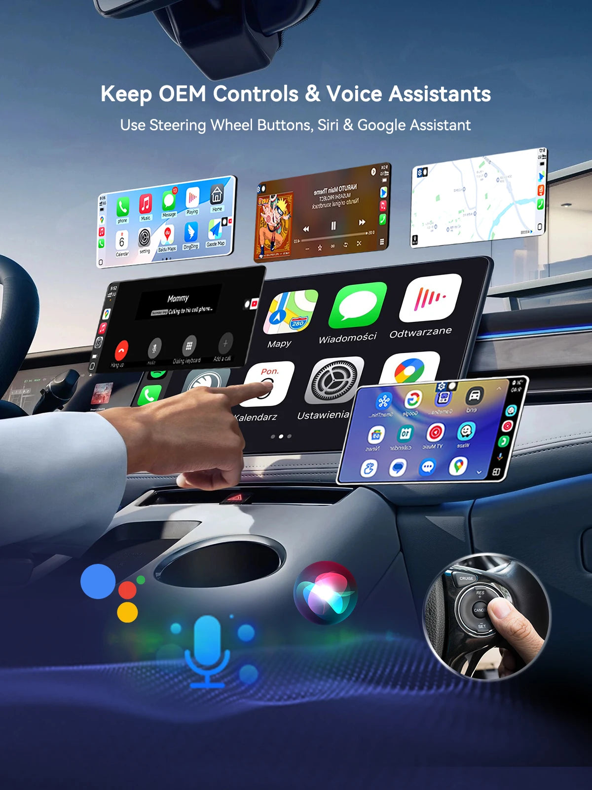 Adaptador Inalámbrico CarPlay 2026 (Tipo C) CarPlay y Android Auto, Puerto Tipo C, Convierte de Cableado a Inalámbrico, Plug & Play, Auto-C