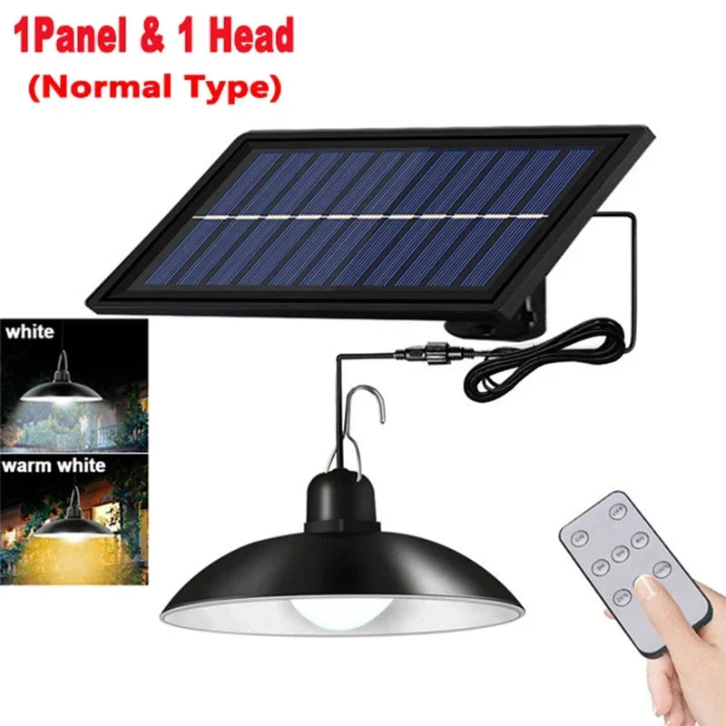 Lámpara Solar LED Colgante Doble para Exteriores