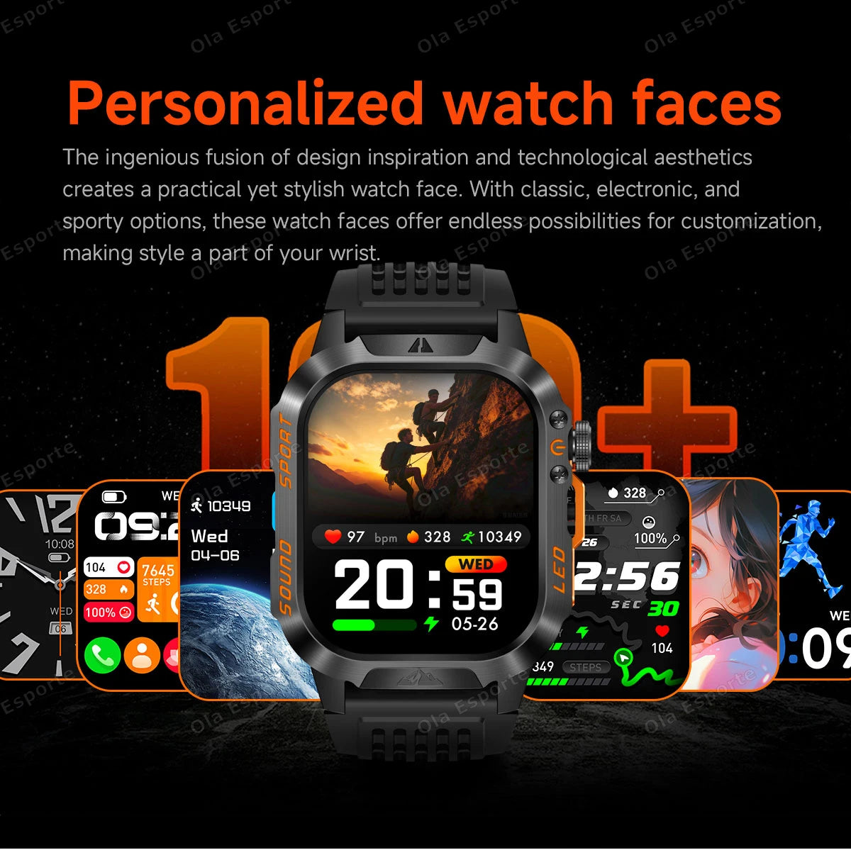 Reloj Inteligente 2026 para Hombre, Reloj Deportivo de 2.01 Pulgadas con Asistente de Voz, Llamadas Bluetooth, Linterna LED, Resistente al Agua IP68