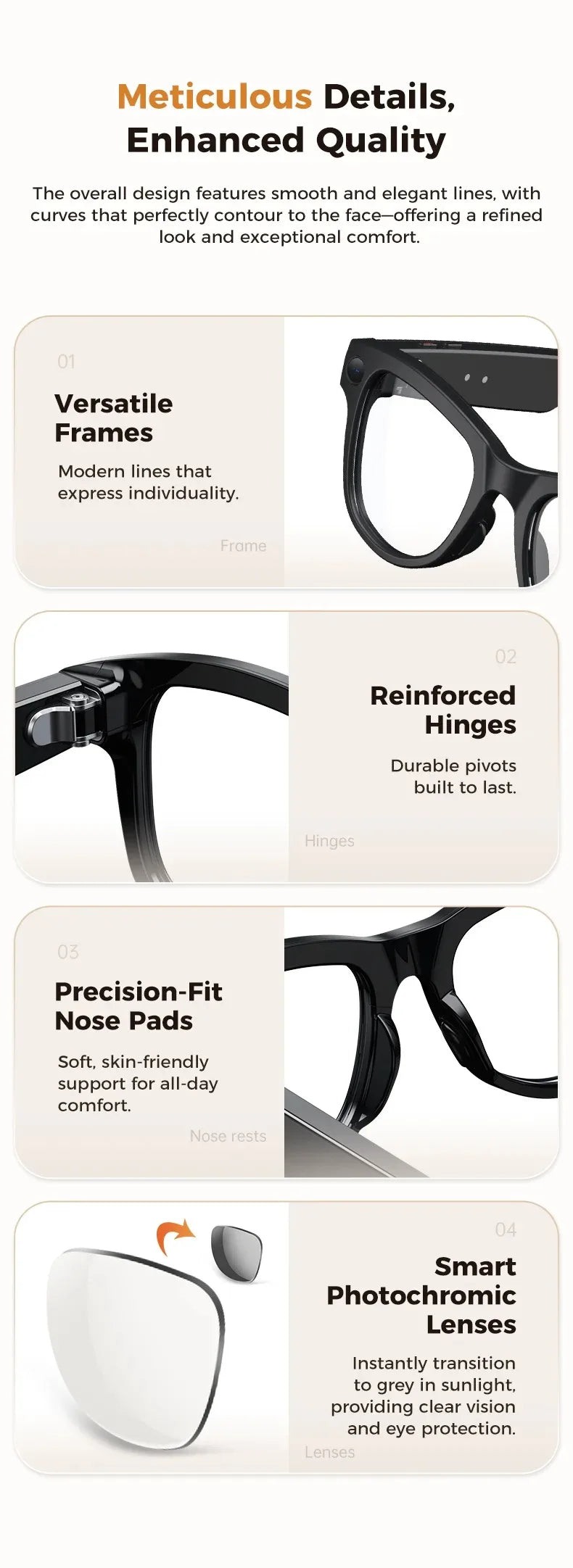 Lentes Inteligentes M02 con IA, Reproductor de Música con Llamadas Bluetooth, Cámara de 8MP, Traducción en Más de 100 Idiomas, Lentes de Sol con Caja de Carga