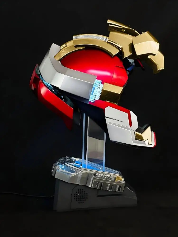 Casco de Iron Man de Marvel, Escala 1:1, MK50 MK5 MK17, con Control por Voz y Ojos Luminosos, Modelo Coleccionable para Adultos, Juguete de Navidad