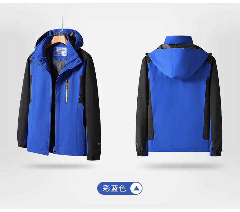 Chaqueta de senderismo impermeable para hombre, cortavientos a prueba de viento de gran tamaño, Camping, caza, correr, senderismo, pesca, abrigo para hombre al aire libre