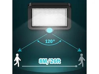Luz Solar 56 LED Exterior con Sensor de Movimiento y Cable 5m