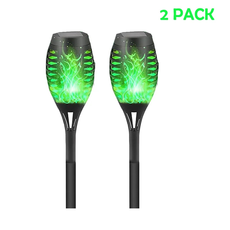 Luces Solares Antorcha Llama Solar RGB 12LED para Jardín Pack x6