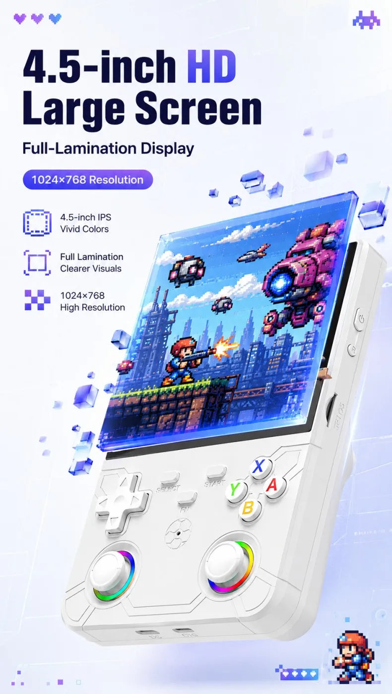 Consola de Juegos Retro Portátil R36 Ultra X con Pantalla IPS de 4.5 Pulgadas, 64GB/128GB, Consola de Juegos Portátil con Más de 20000 Juegos