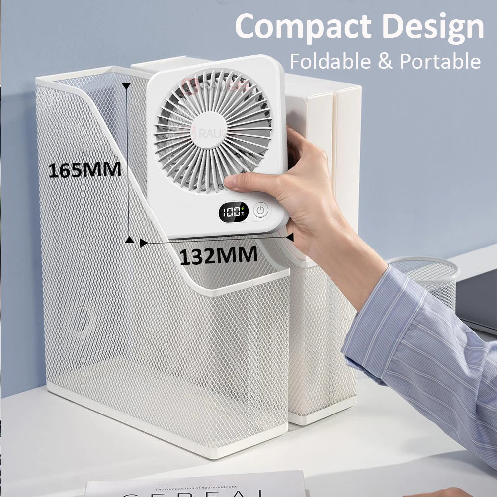 Mini Ventilador de Escritorio USB Recargable Silencioso