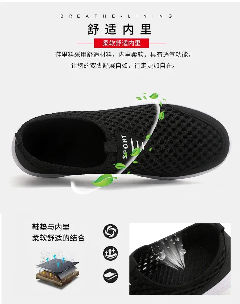 YRZL, zapatos informales ligeros para hombre, zapatillas informales transpirables sin cordones para hombre, zapatos planos antideslizantes para caminar al aire libre, talla 39-46