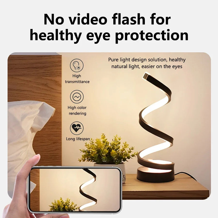 Luz LED Nocturna en Espiral USB Regulable 3 Colores