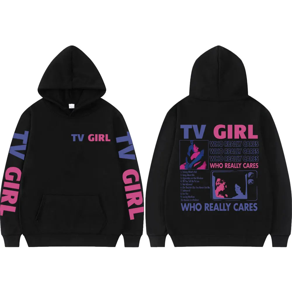 Hoodie Estampado TV Girl Who Really Cares | Buzo con Capucha