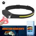 Linterna Frontal LED XPE+COB Recargable USB con Sensor Táctil