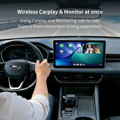 Adaptador CarPlay inalámbrico y cámara HD 1080P para bebés con visión nocturna