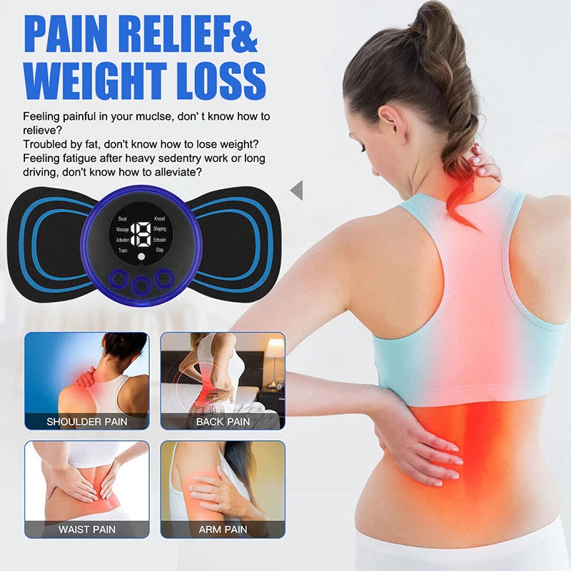 Masajeador de cuello de pulso TENS eléctrico EMS masaje Cervical para cuello espalda cuerpo Estimulador muscular eléctrico electroestimulador 19 engranajes