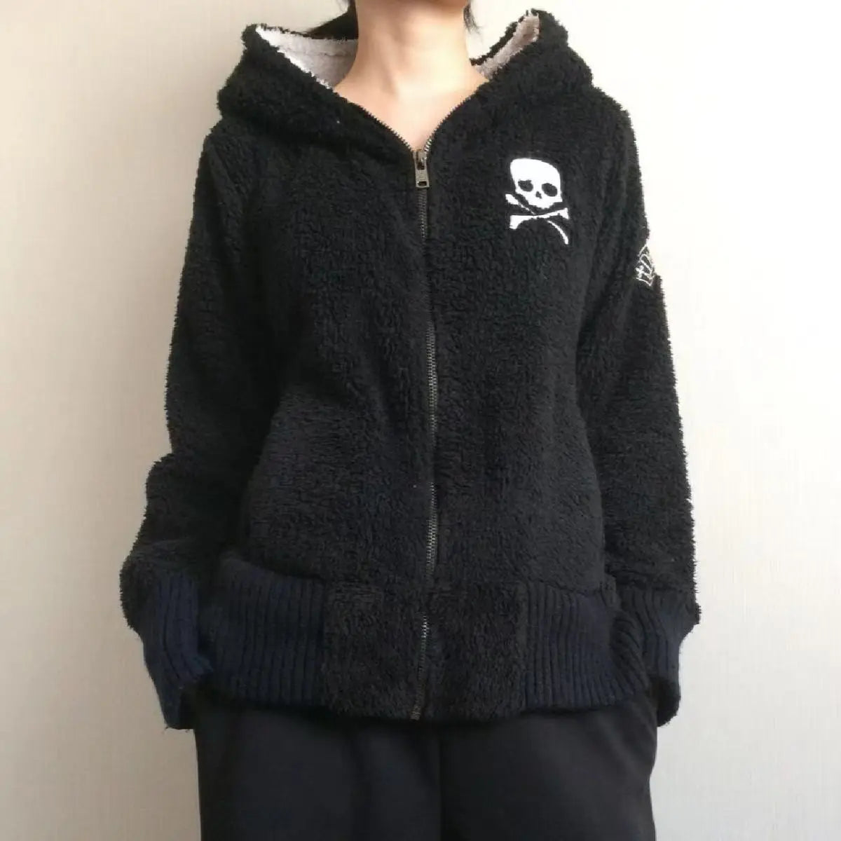 Chaqueta con capucha Y2k para mujer, estilo gótico grunge con cremallera