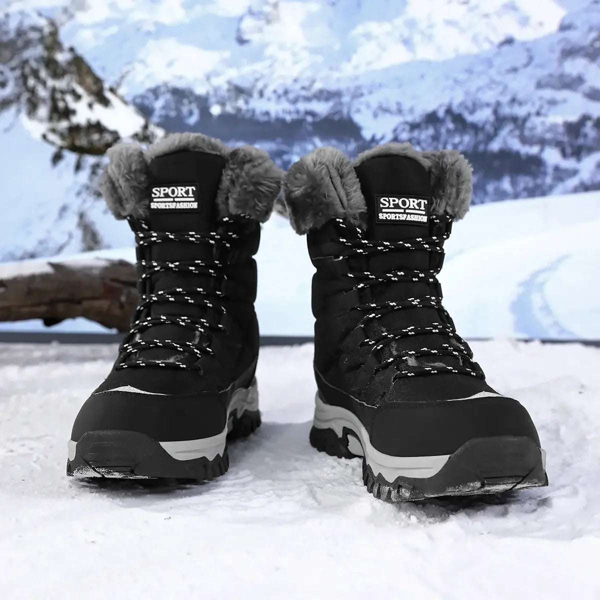 Botas de nieve para mujer forradas de felpa antideslizantes y cálidas