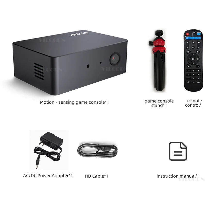 VILCORN AI Juego con detección de movimiento TV Box Procesador octa-core WiFi Sistema de juego activo para niños y familia Consola de juegos somatosensorial
