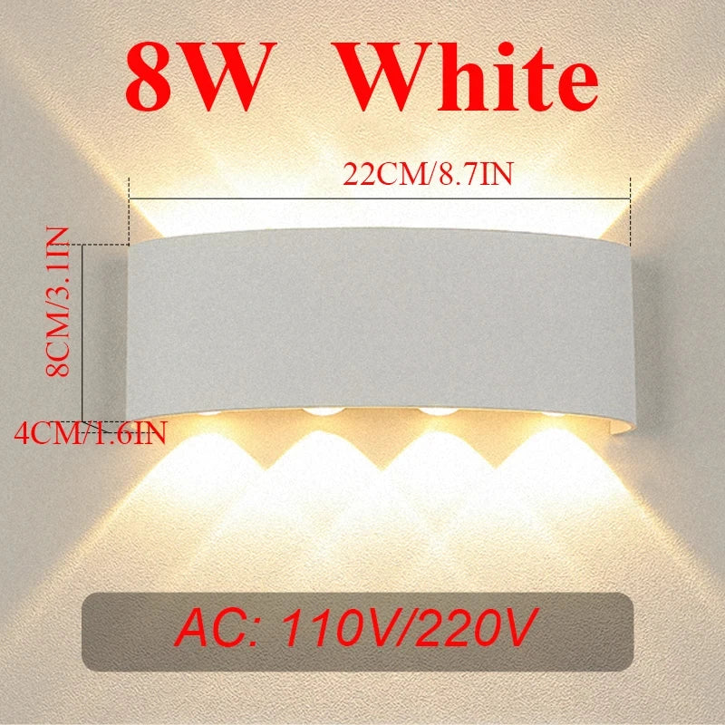 Led Wall Lamp Lámpara led de pared para exteriores, aplique pared, candelabros impermeables, luz led pared, AC85-265V para decoración interior del hogar, lampara pared dormitorio, sala de estar