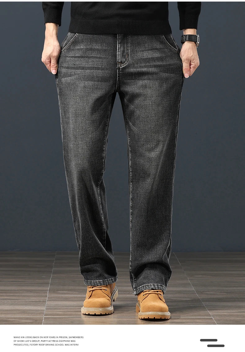 Pantalones Vaqueros de Invierno para Hombre, Terciopelo, Talla Grande 42-44