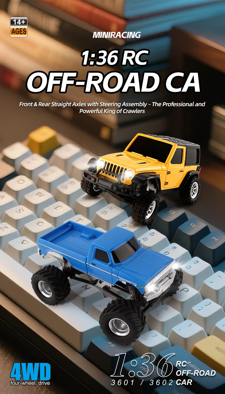 Coche Teledirigido Mini Crawler RC 4WD 1/36 con Luces
