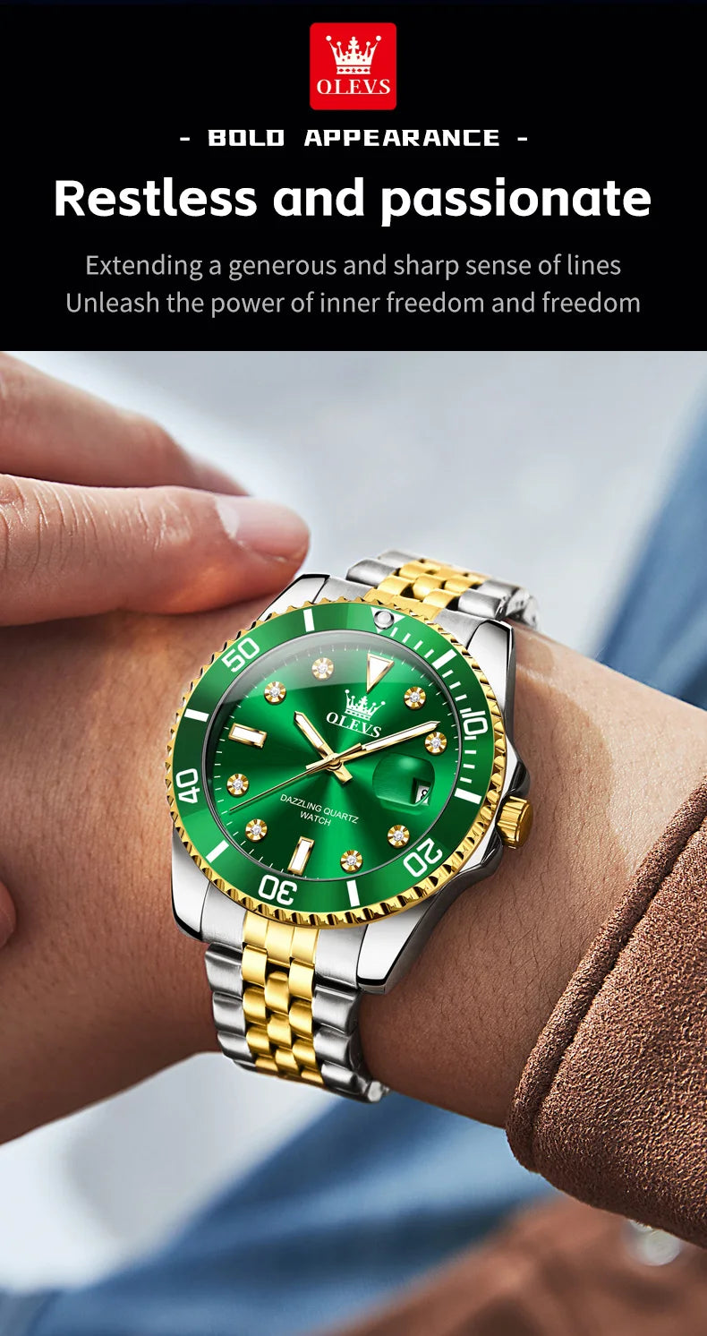 Reloj de Cuarzo de Lujo OLEVS para Hombre con Fecha Luminosa