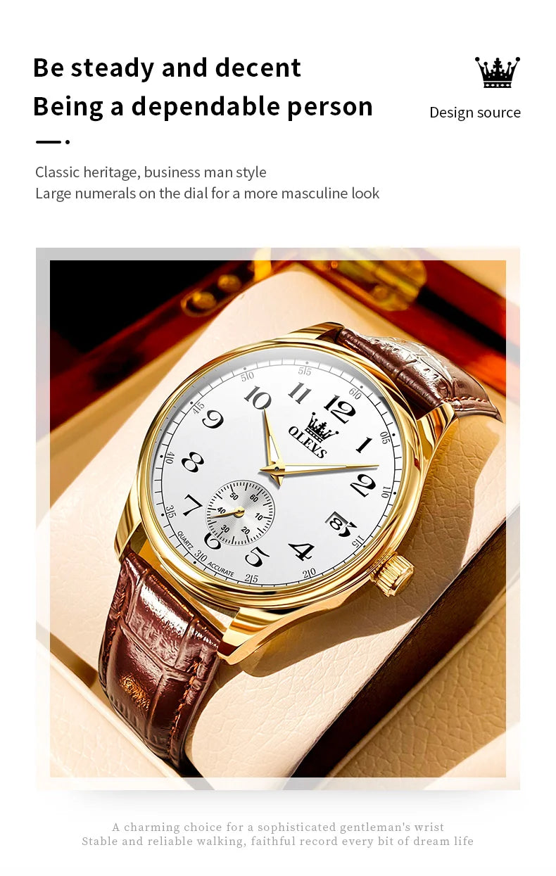 Reloj de Cuarzo OLEVS 3622 para Hombre, Resistente al Agua, Luminoso