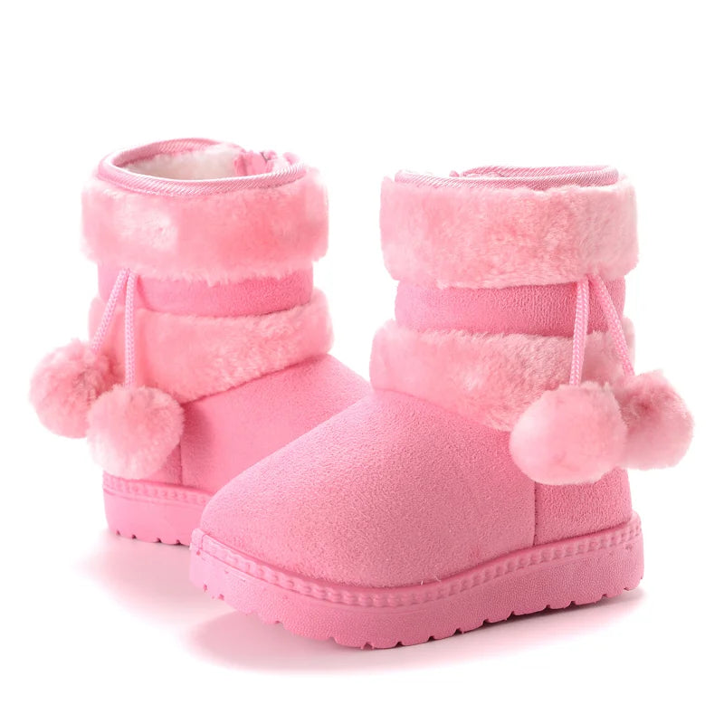 Nuevas botas de nieve para niñas, botas de invierno cómodas y gruesas y cálidas para niños, botas gruesas de otoño para niños, zapatos de princesa