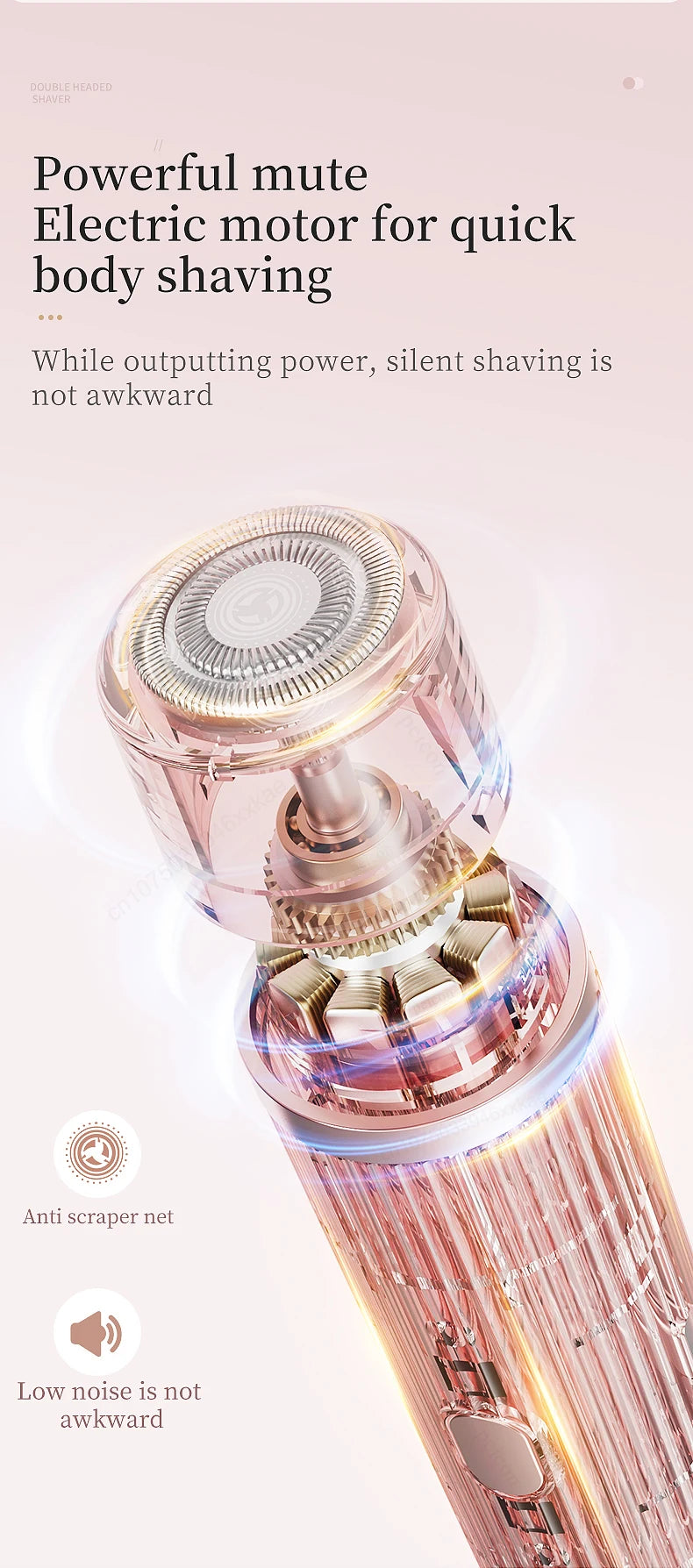 Afeitadora eléctrica para mujer con dos cabezales, resistente al agua IPX7 y USB