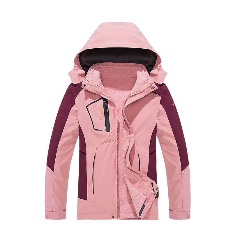Conjunto de Sudadera con capucha de esquí 3 en 1 para mujer, chaqueta impermeable a prueba de viento, ropa de Snowboard, ropa de esquí, parkas de forro polar de talla grande