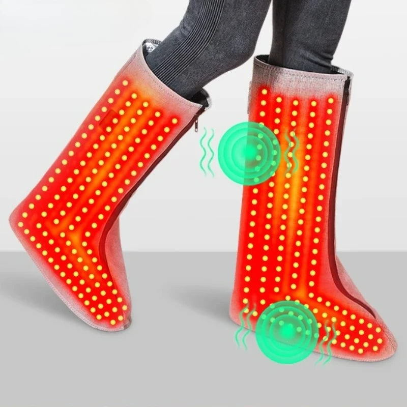 Masajeador de Piernas y Pies con Calor Envolvente, Calentador de Pies para el Invierno, Terapia de Luz Roja, Alivio para Dedos Doloridos y Adormecidos, Estimula la Circulación Sanguínea
