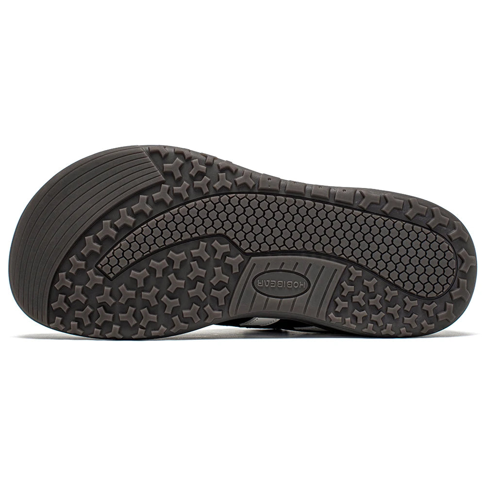 HOBIBEAR zapatos de punta ancha para niños y niñas, zapatillas de deporte descalzas con gancho y malla de cuero Artificial, zapatos transpirables para niños grandes